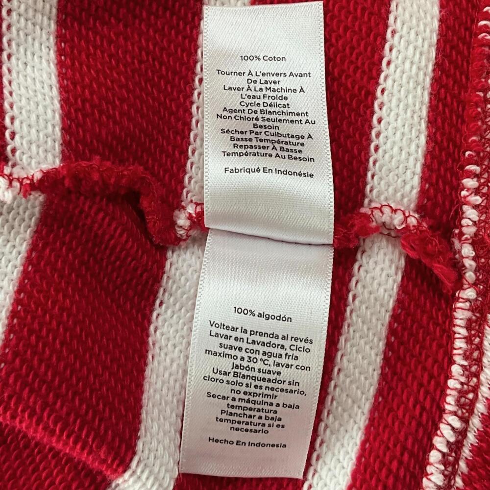 Talbots Beach Terry Hoodie Luna Womens Medium Red White Striped Cotton - Picture 7 of 13